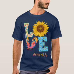 Camiseta AMOR Mimi Chinelos de vida Hippie Sunflower Summer
