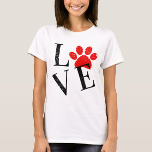 CAMISETA AMOR MODERNO MÃE DE CÃO PATAS