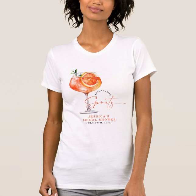 Camiseta Amor Moderno No Primeiro Chá de panela Spritz (Frente)