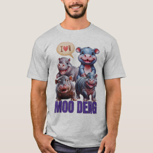 Camiseta Amor moo Deng Tailandês engraçado bebê famoso hipp