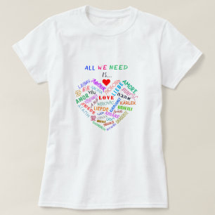 Camiseta AMOR - multi língua - International customizável