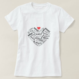 Camiseta AMOR - Multiidioma - Personalizável - Amor