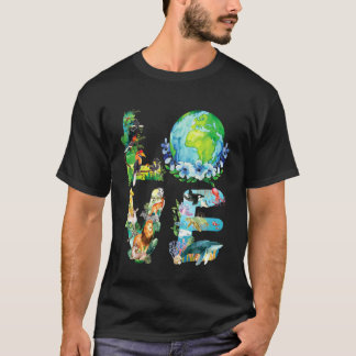 Camiseta Amor Mundo Dia da Terra Planeta Ambiental Animal