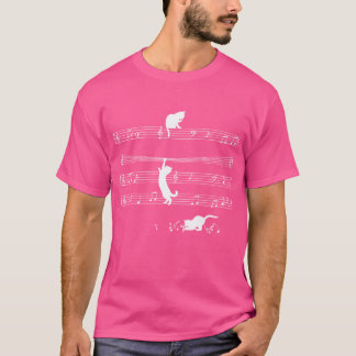 Camiseta Amor Música Cat Em Notas Musicais Musical Engraçad