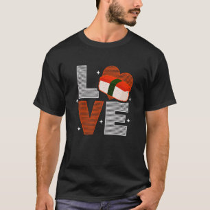 Camiseta Amor Musubi Chef de Sushi Comida Japonesa Havaiana