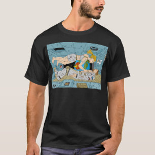 Camiseta Amor Na Paz Espacial Acima Da Terra. Astronautas d