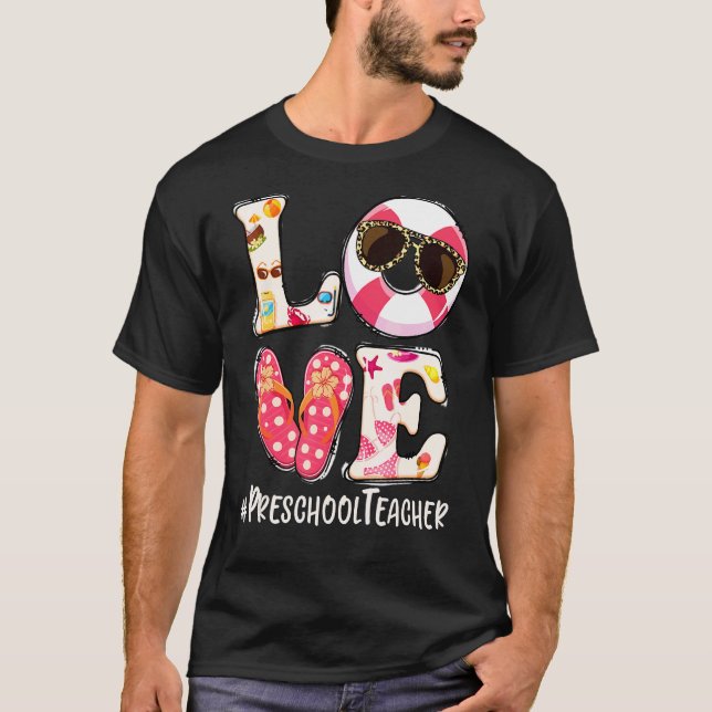Camiseta Amor Nadar Chinelos Flutuantes Professor L (Frente)