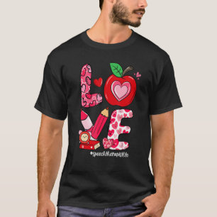 Camiseta AMOR Namorados de Vida do Terapista de Fala do Cor