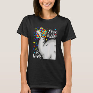 Camiseta Amor Não Precisa de Palavras Puzzle Elefante Consc