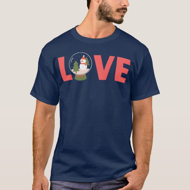 Camiseta amor natal boneco de neve amigo (Frente)
