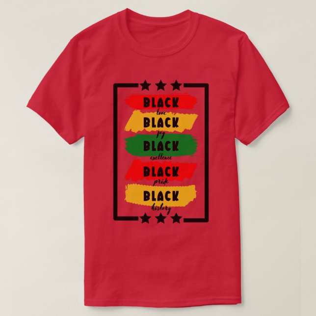 Camiseta Amor negro alegria negra excelência negra orgulho  (Frente do Design)