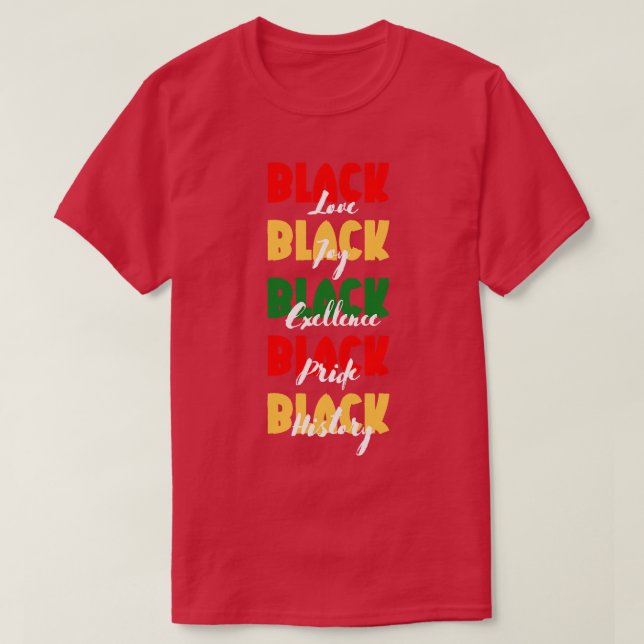 Camiseta Amor negro alegria negra excelência negra orgulho  (Frente do Design)