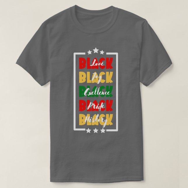 Camiseta Amor negro alegria negra excelência negra orgulho  (Frente do Design)