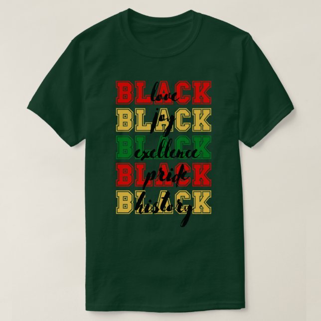Camiseta Amor negro alegria negra excelência negra orgulho  (Frente do Design)