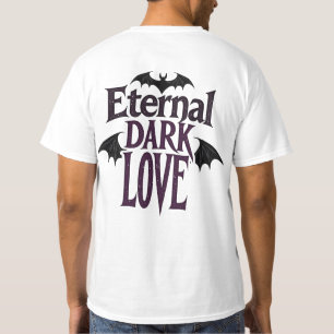 Camiseta Amor Negro Eterno Gótico Vampiro Morcego Romântico