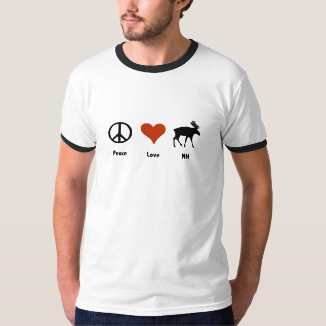Camiseta Amor New Hampshire da paz (Frente)