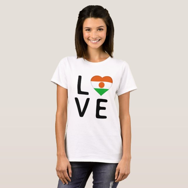 Camiseta Amor - Níger Flag (Frente Completa)