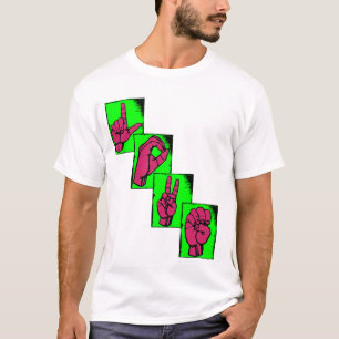 Camiseta AMOR no linguagem gestual
