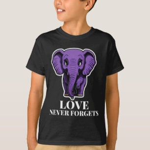 Camiseta Amor Nunca Esquece Elefante Para Mulher Alzheimer