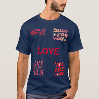 Camiseta Amor nunca falha Amor tipografia menino