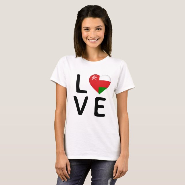 Camiseta Amor - Oman Flag (Frente Completa)