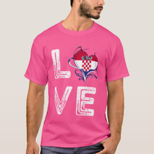 Camiseta Amor, Orgulho da Bandeira Croata Roda o Orgulho Or