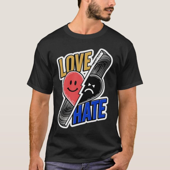 Camiseta Amor ou Ódio, design (Frente)