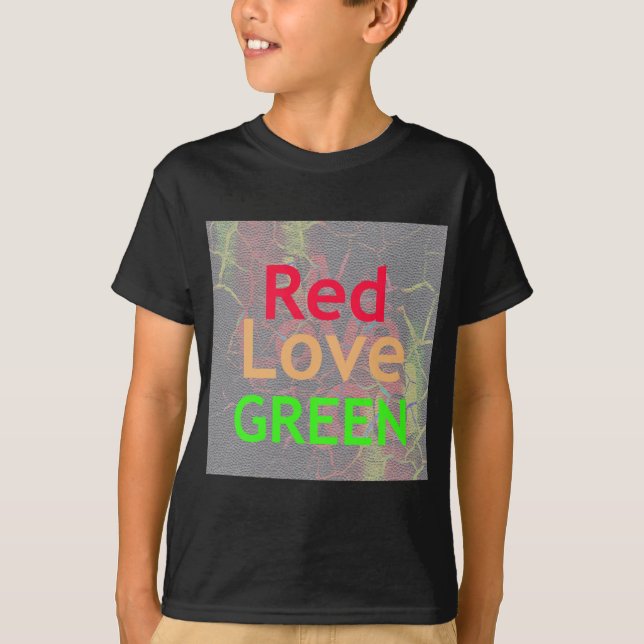 Camiseta AMOR OURO VERDE  VERDE Cores de Design de texto (Frente)