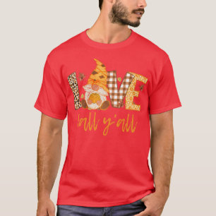 Camiseta Amor outono YAllCute Gnomo Topo do outono para Mul