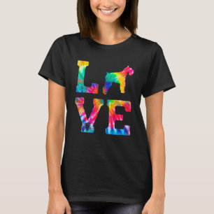 Camiseta Amor Padrão Schnauzer Tie Dog Mãe Pai