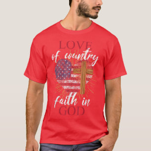Camiseta Amor País Fé Deus 4 de julho Patriótico Chris