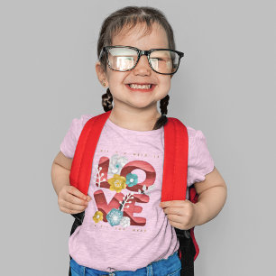 Camiseta Amor Palavras E Blossomas Em Arte Realista