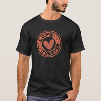 Camiseta Amor Para Sempre Design de Coração com Selo Vintag