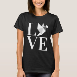 Camiseta AMOR Pássaro Origami Japonês