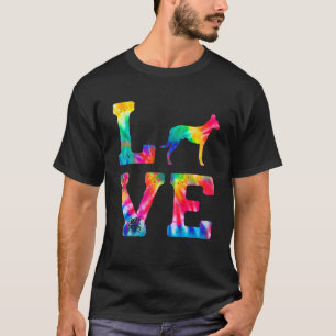 Camiseta Amor Pastor Holandês Tie Dye Dog Mãe Pai