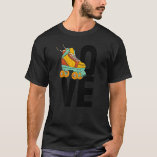 Camiseta Amor Patins Patins de Mulheres Rodas Presente de