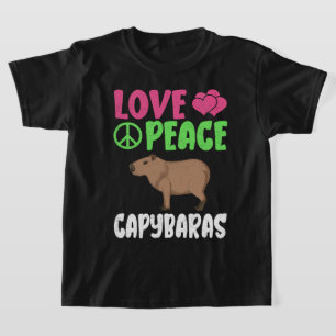 Camiseta Amor Paz Capivaras Animais Fofos Amante de Capivar