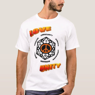 Camiseta AMOR, PAZ, e UNIDADE