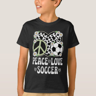 Camiseta Amor Paz Futebol Amante Impressão Vaca Mulheres Me