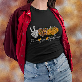 Camiseta Amor Paz Halloween Preto