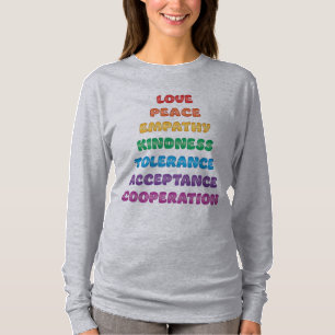Camiseta Amor, paz...Manga longa