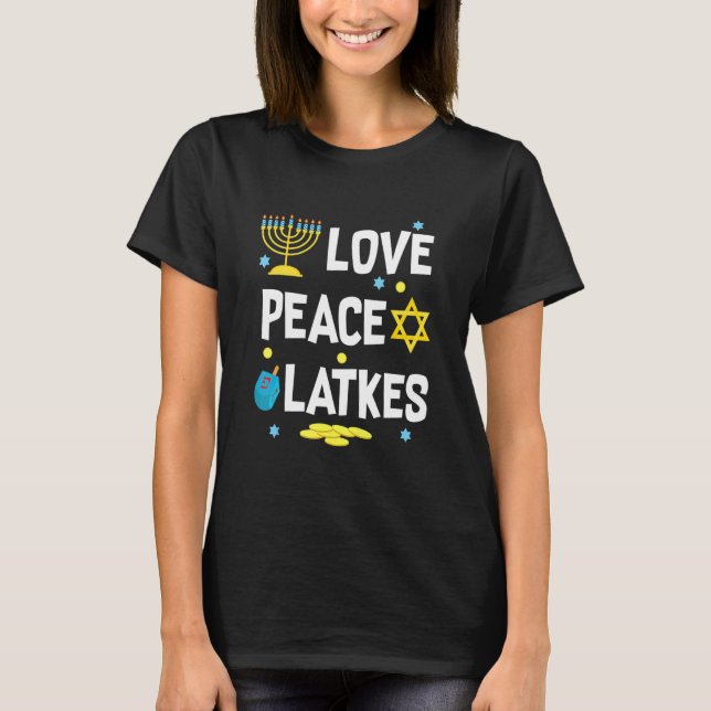 Camiseta Amor Paz Trava Hanukkah Chanukah Judeu (Frente)