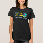 Camiseta Amor Paz Trava Hanukkah Chanukah Menorah Judeu<br><div class="desc">Amor Paz Trava Hanukkah Chanukah Menorah Judeu.</div>