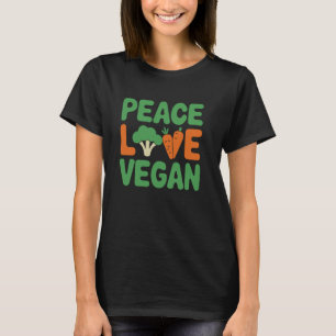 Camiseta Amor Paz Vegano à Base de Plantas, Veganismo Comid