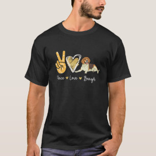Camiseta Amor pela Paz Cachorros de Beagle