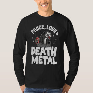Camiseta Amor pela Paz e Óstima Metálico Gótico Punk Rock M