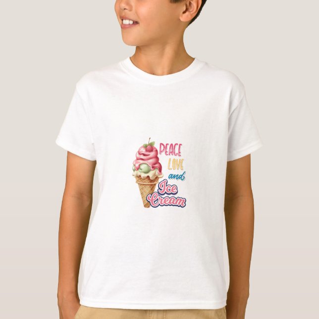 Camiseta amor pela paz e sorvete (Frente)