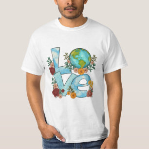 Camiseta Amor pela Terra - Um Homenagem Floral ao Nosso Pla