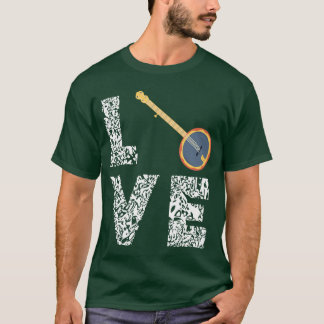 Camiseta Amor pelo Banjo Música Country Bluegrass Instrumen