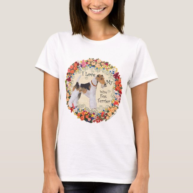 Camiseta Amor pelo Fox Terrier de Pelo de Arame (Frente)